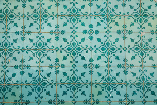Lisbon, Portugal. Beautiful Portuguese tiles known as Azulejos. 