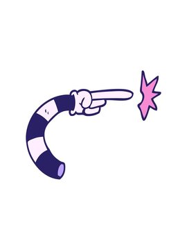 splitting motion animation of cartoon doodle arm gesture