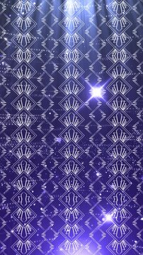 Elegant Blue Art Deco Background with Shimmering Silver Geometric Patterns