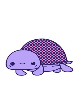 bobbing motion animation of comic book style quirky cartoon turtle