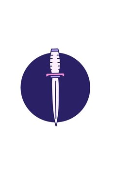 horizontally vibrating animation of tattoo style image of a dagger