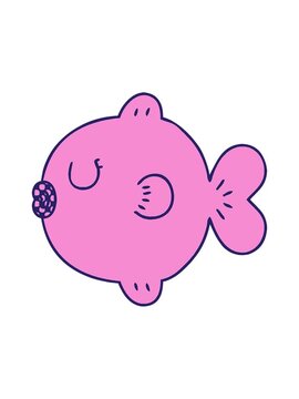 splitting motion animation of comic book style quirky cartoon fish