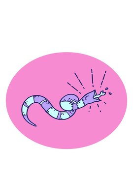 bobbing motion animation of tattoo of hissing snake