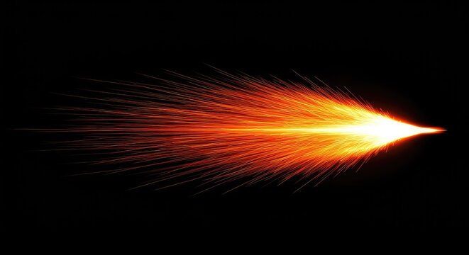 Abstract radiant energy field glowing brightly on a minimal black background, showing heat and light transfer effects, wave, dynamic, space