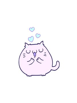 spinning motion animation of cute cartoon cat in love