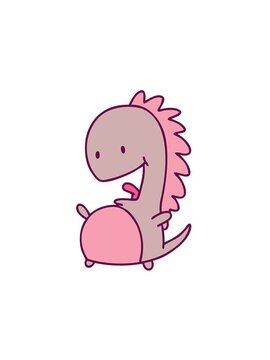 pressure popping animation of cartoon of a happy dinosaur