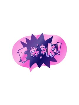 starburst effect animation of freehand drawn speech bubble cartoon swearword