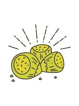 changing color animation of illustration of a traditional tattoo style hazelnuts