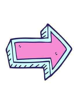 pixelize effect animation of doodle arrow cartoon