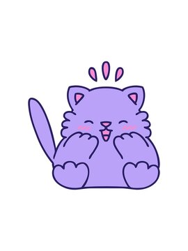 splitting motion animation of cartoon of a little cat