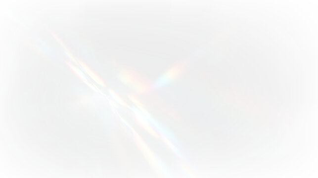 Colorful light reflections create patterns on a transparent background during a sunny day indoors