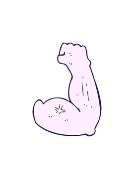 splitting motion animation of flexing strong arm cartoon