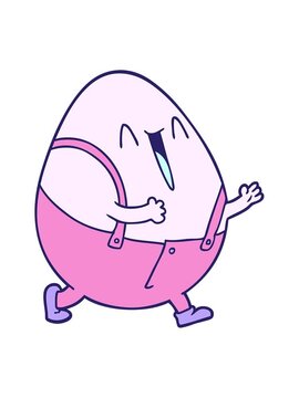 jiggle and pause animation of humpty dumpty cartoon egg man