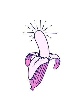 jiggle and pause animation of peeled banana