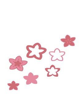 bobbing motion animation of multiple flowers form a japnese floral pattern
