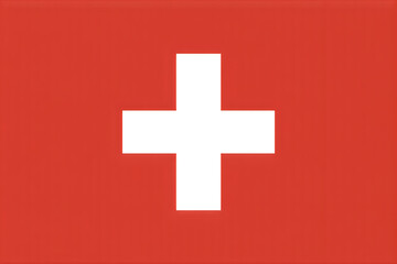 Fototapeta premium Swiss flag with white cross on red background switzerland national symbol