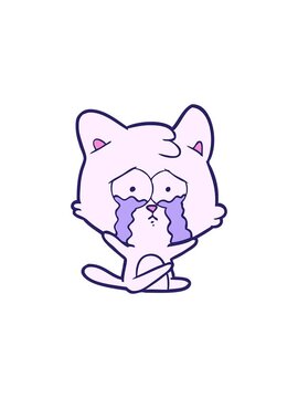 popping motion animation of retro cartoon cat illustration