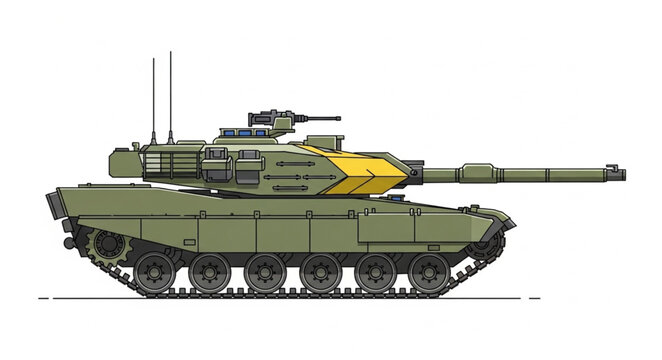 Detailed Illustration of a Modern Main Battle Tank.