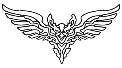 Obraz premium Abstract winged design graphic emblem symbol decorative element isolated