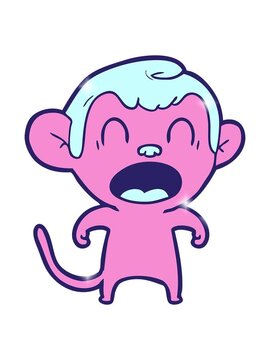 glitter effect animation of shouting cartoon monkey