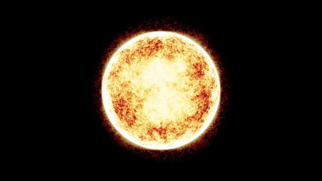rotating sun surface with solar flares animation