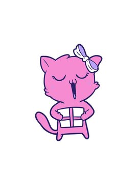 spinning motion animation of cartoon of a cat funny drawing