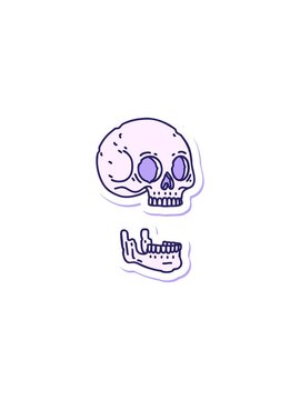 flashy sales animation of spooky skull design