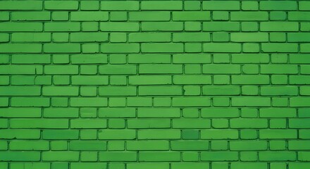 Fototapeta premium Green brick wall background texture