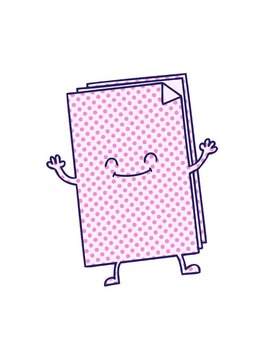 attention grabbing animation of comic book style quirky cartoon happy stack of papers