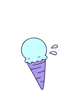 rise and float animation of comic book style quirky cartoon vanilla ice cream