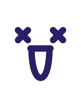 power up animation of super happy dead face icon