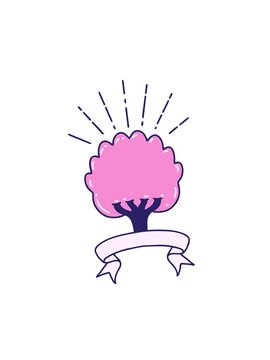 attention grabbing animation of scroll with tattoo style tree