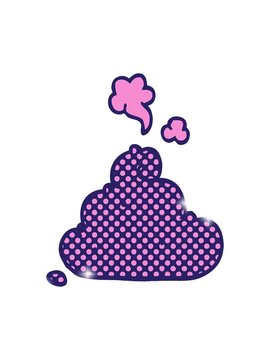 glitter effect animation of cartoon doodle poop