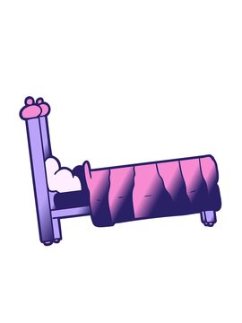 attention grabbing animation of cartoon bed