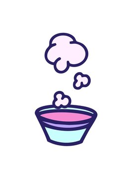 jiggle and pause animation of a simple japanese hot sake cup design