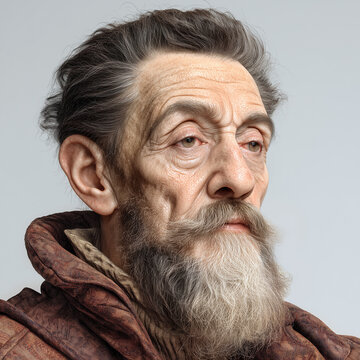 Portrait Illustration of Claudio Monteverdi (1567&ndash;1643), Italian Baroque Composer and Pioneer of Early Opera, Historical Classical Music Figure from the Renaissance&ndash;Baroque Transition Era