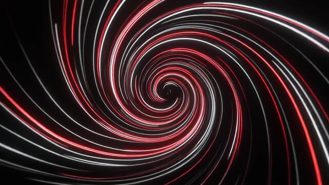 高速で移動する光の軌跡とエネルギーリングで構成された回転する渦