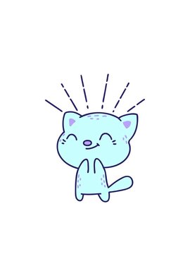 blinking radial lines animation of illustration of a traditional tattoo style smiling cat