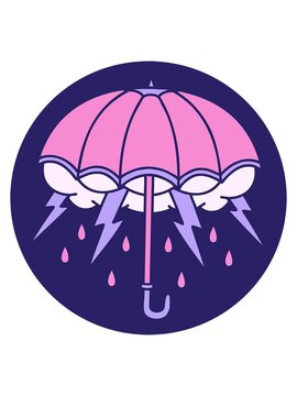 jiggle motion animation of iconic image of an umbrella