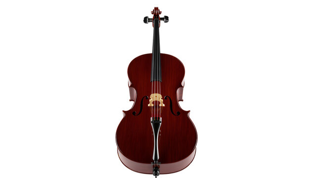 Isolated beautiful wooden cello, a classic string musical instrument used in orchestral music