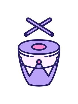 pixelize effect animation of traditional brazilian drum