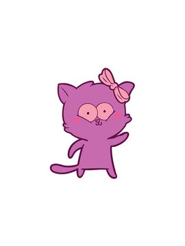 pressure popping animation of cartoon character cat fun drawing