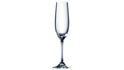 Isolated elegant clear empty crystal champagne flute glassware for sparkling wine celebration © Hannah