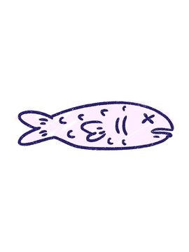 shivering motion animation of Dead Fish Chalk Drawing