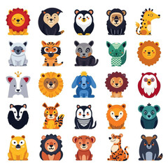 Naklejka premium cartoon animal icons