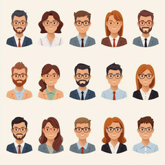 Fototapeta premium set of business people