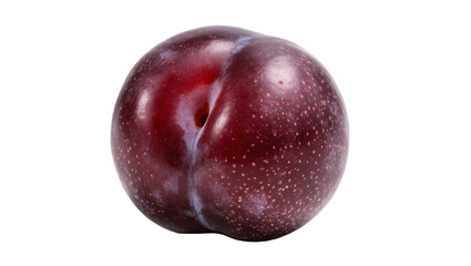 Obraz premium Isolated fresh organic dark red plum fruit, ripe healthy and sweet ingredient for desserts