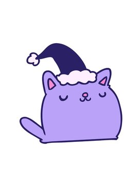 spinning motion animation of christmas cartoon of kawaii cat