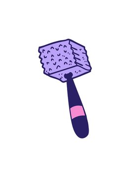 spinning motion animation of hand drawn doodle style cartoon meat hammer