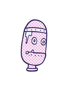 bobbing motion animation of cartoon doodle retro robot head